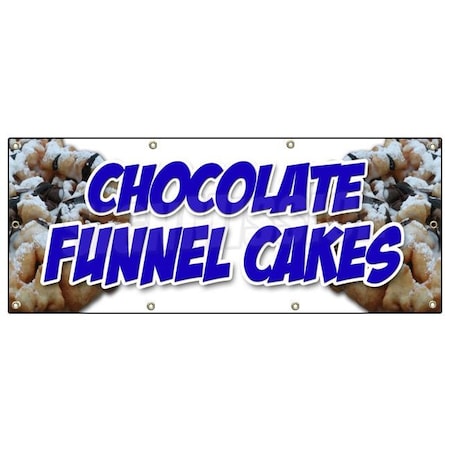 Signmission CHOCOLATE FUNNEL CAKES BANNER SIGN bakery cake cookies pastry baker B-96 Chocolate Funnel Cakes